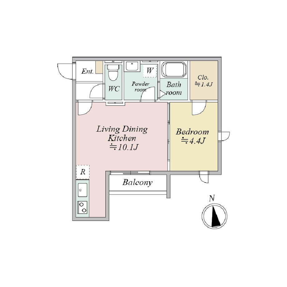 MOCXION KYODO A’タイプ 1LDK 間取り図