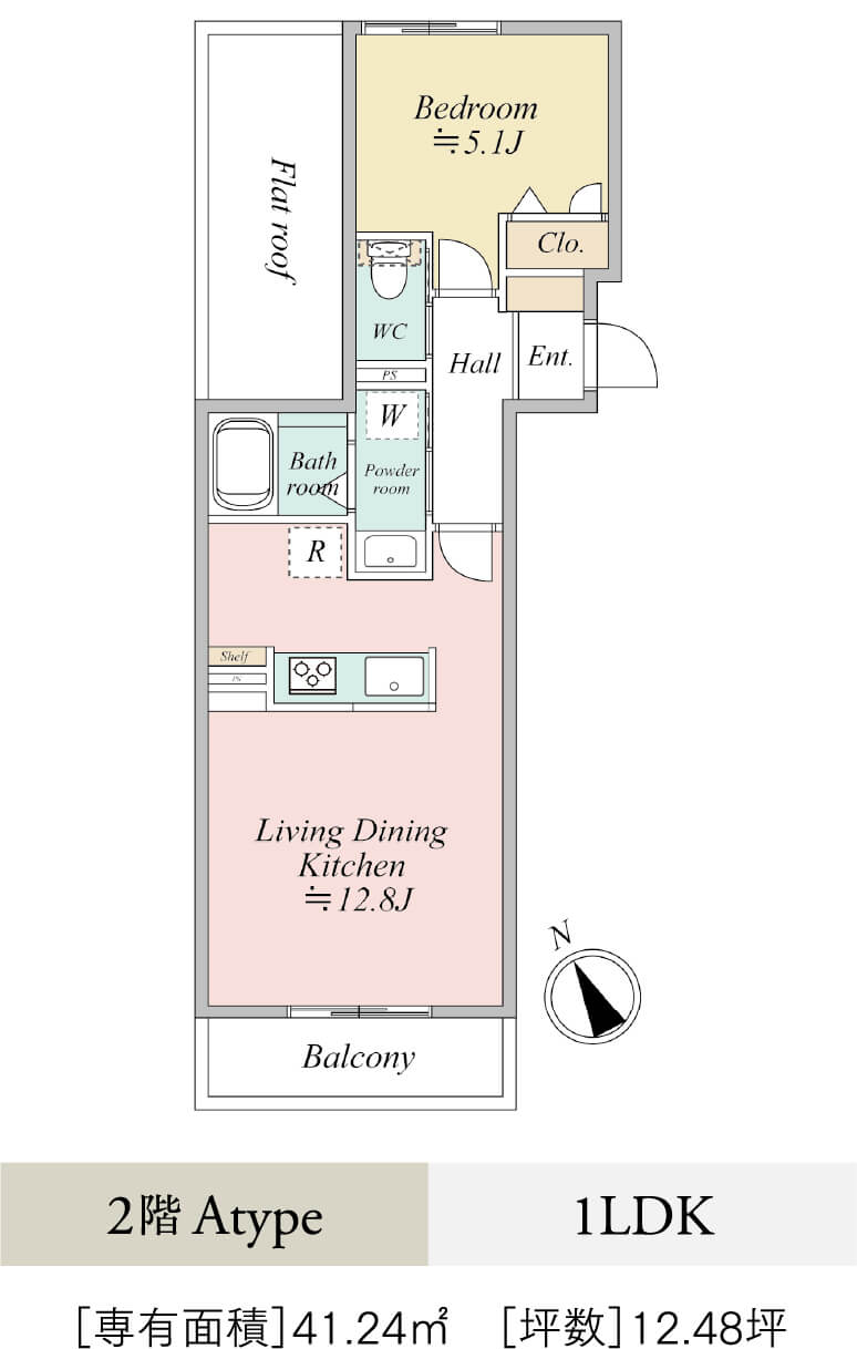 MOCXION目黒平町 1階BタイプB 2LDK 間取り図