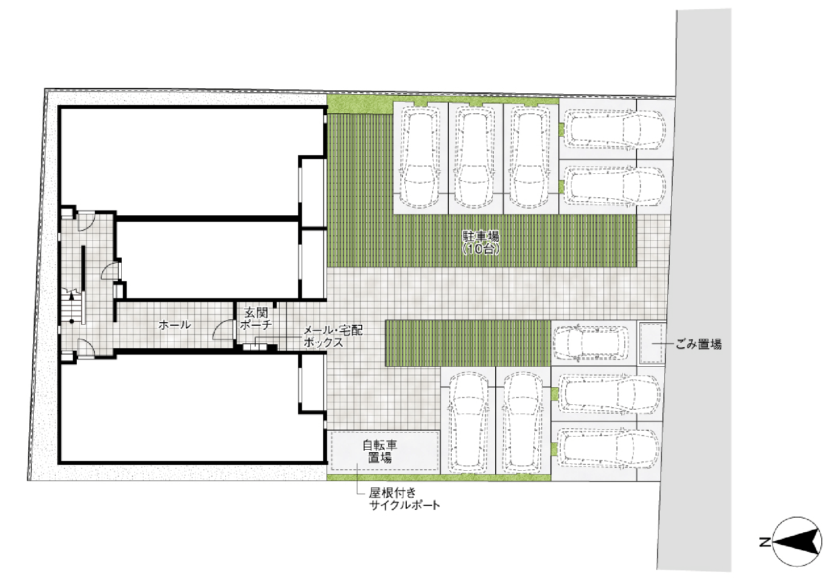 MOCXION MEIJO 敷地配置図