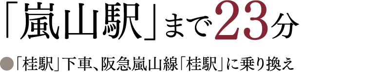 「嵐山駅」まで23分