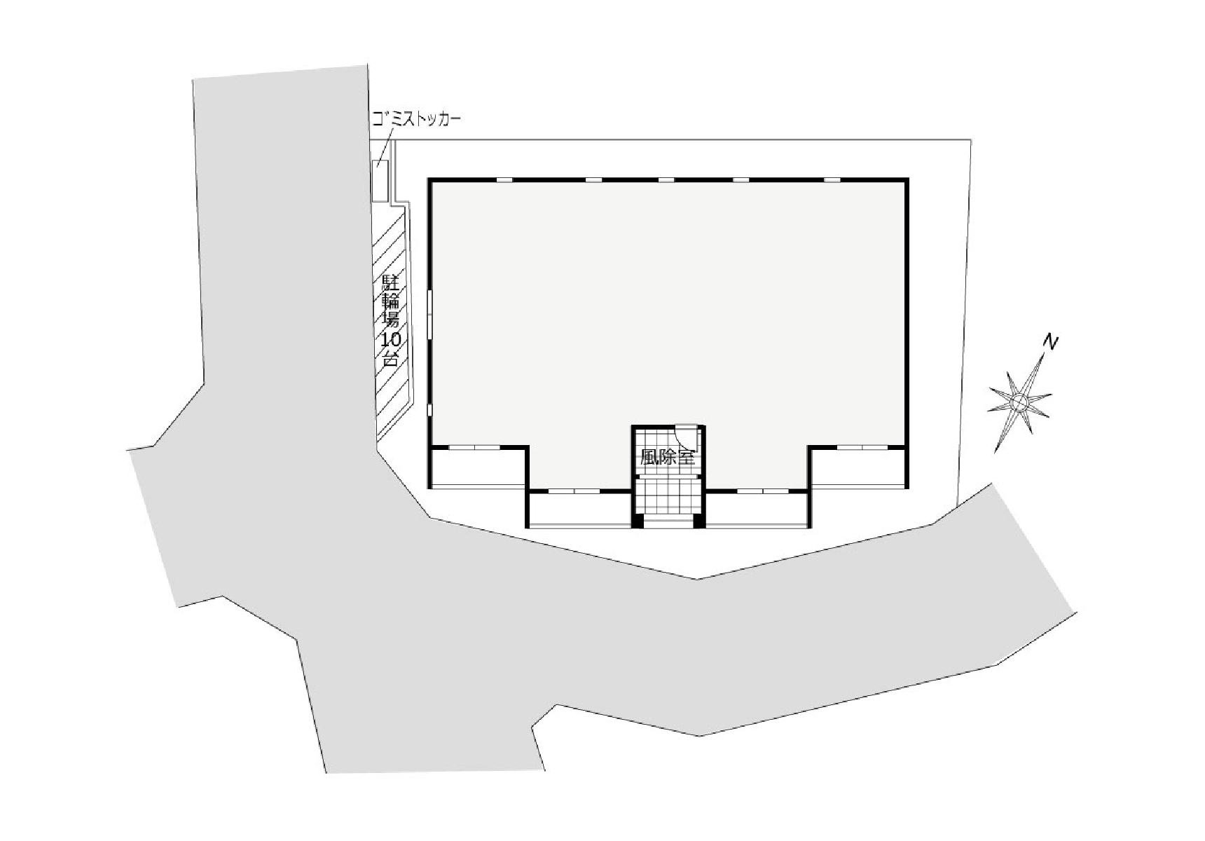 MOCXION扇 敷地配置図