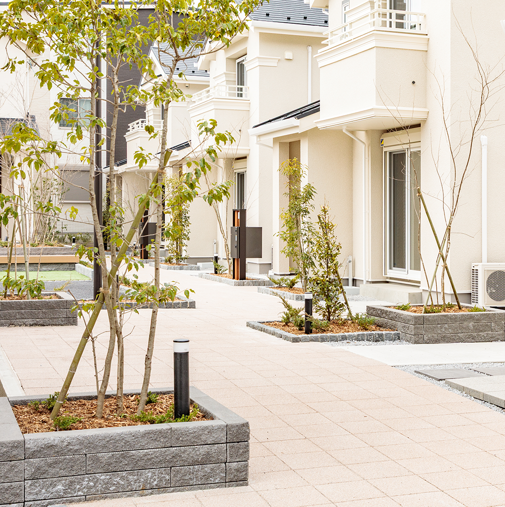 Espoir Hills 街並み外観（三郷中央の戸建賃貸・全12邸の統一された街並み）