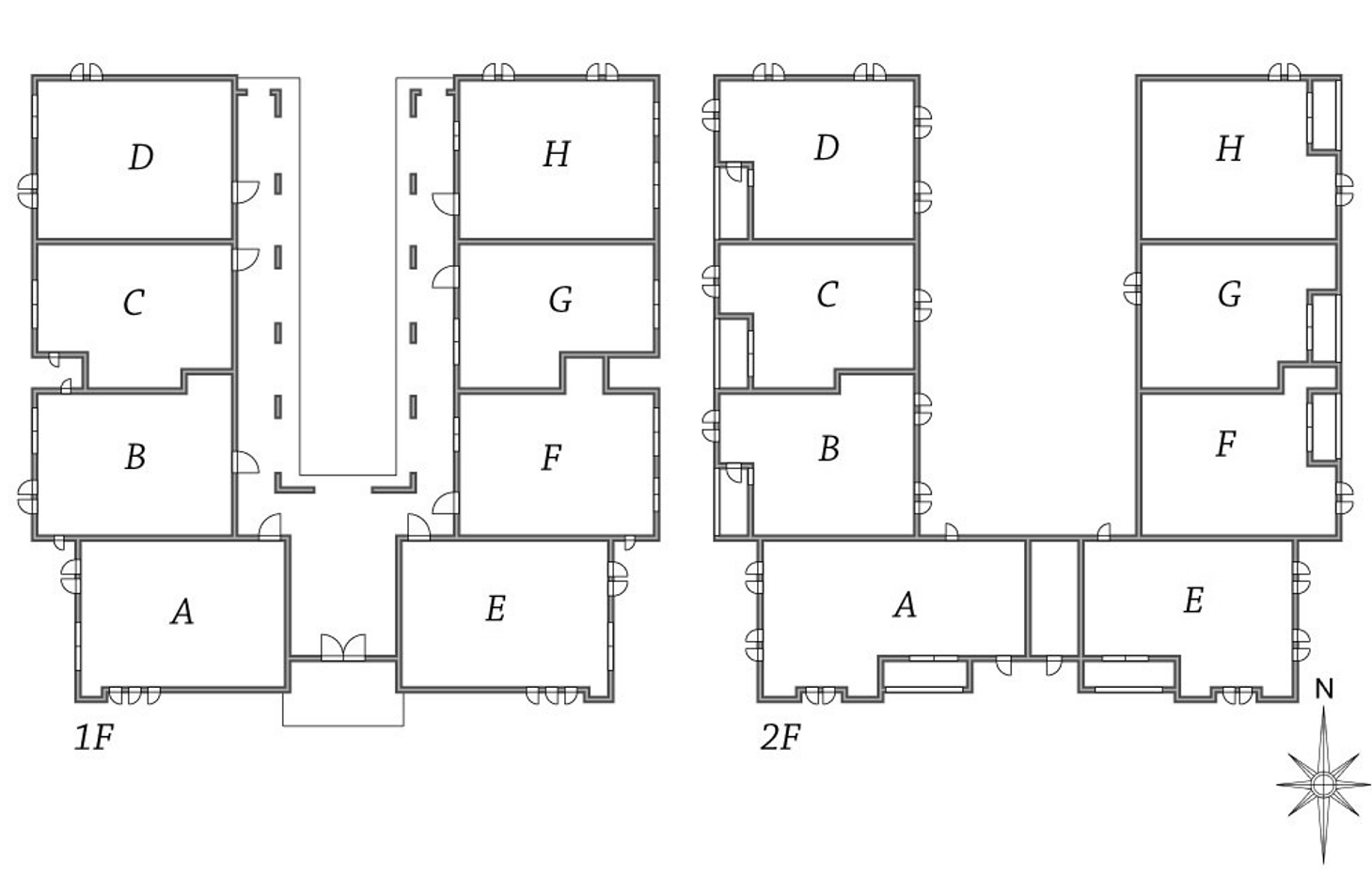 Windsor Court South棟 平面図（2LDK・2SLDK・3LDK・3SLDK住戸の配置）